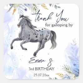 Jonge wilde en gratis galoping Appaloosa verjaarda Vierkante Sticker