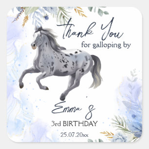 Jonge wilde en gratis galoping Appaloosa verjaarda Vierkante Sticker