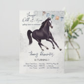 Jonge wilde en vrije galopperende paard verjaardag kaart (Staand voorkant)