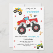 Jonge, wilde monstertrucks jongen verjaardag kaart (Voorkant)