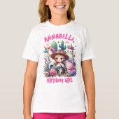 Jonge Wilde Safari Meisjes Roze Monogram Naam | T-shirt (Voorkant)