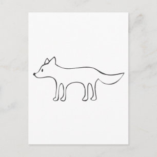 Jonge Wolf in Black en White Sketch Briefkaart