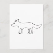 Jonge Wolf in Black en White Sketch Briefkaart (Voorkant)