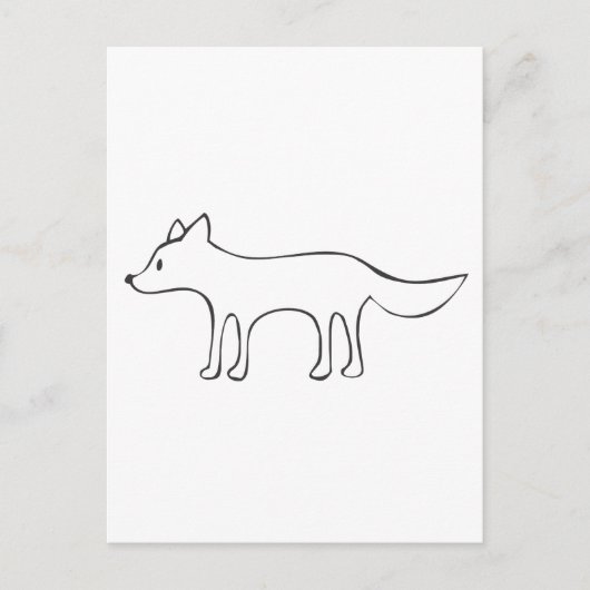 Jonge Wolf in Black en White Sketch Briefkaart (Voorkant)