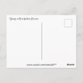 Jonge wolf in fuchsia roze bloemen briefkaart (Achterkant)