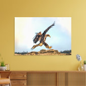 Jonge zeearend landing canvas afdruk (Insitu (Woonkamer))
