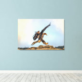 Jonge zeearend landing canvas afdruk (Insitu (Houten vloer))