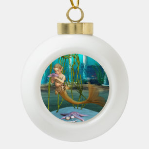 Jonge Zeemeermin Onderwater Fantasie voor Kinderen Keramische Bal Ornament