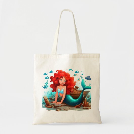 Jonge zeemeermin tote bag (Voorkant)