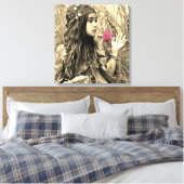 Jonge zigeuner meisje canvas print (Insitu (Slaapkamer))