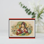  jonge zigeunervrouw die gitaar Briefkaart speelt (Staand voorkant)