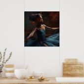 Jonge zwarte ballerina in rust poster (Keuken)
