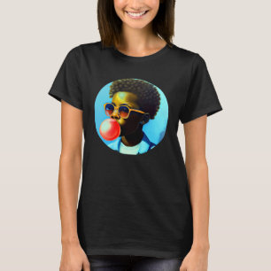 Jonge zwarte jongen vreugde Bubble Gum pret Afrika T-shirt