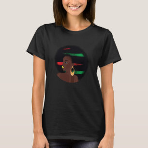Jonge Zwarte Koningin Pan Afrikaanse Cultuur Zwart T-shirt