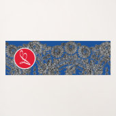JONGE ZWARTE LACE EN BUTTERFLIES AANGEPAST INITIAA YOGAMAT (Achterkant (horizontaal))