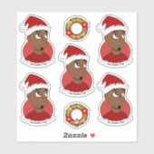 Jonge zwarte man kerstcartoon Sticker (Vel)