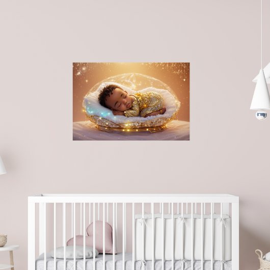 Jonge Zwarte Prins Pasgeboren Baby Jongen Kwekerij Poster (Kinderkamer 2)
