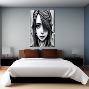 jonge zwarte vrouw   AI Art Poster