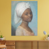 Jonge zwarte vrouw canvas afdruk (Insitu (Woonkamer))