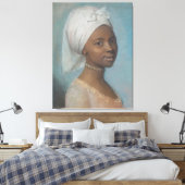 Jonge zwarte vrouw canvas afdruk (Insitu (Slaapkamer))