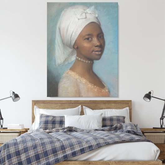 Jonge zwarte vrouw canvas afdruk (Insitu (Slaapkamer))