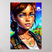 Jongedame in het boerderij | AI Art Poster (Voorkant)