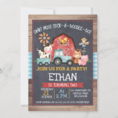 Jongeendieren Chalkboard Birthday Invitation Kaart (Voorkant)