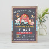 Jongeendieren Chalkboard Birthday Invitation Kaart (Staand voorkant)