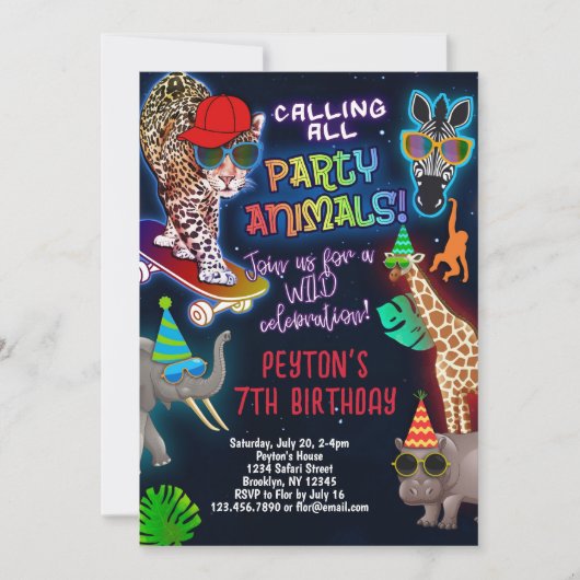 Jongeendieren op zaterdag kaart (Voorkant)