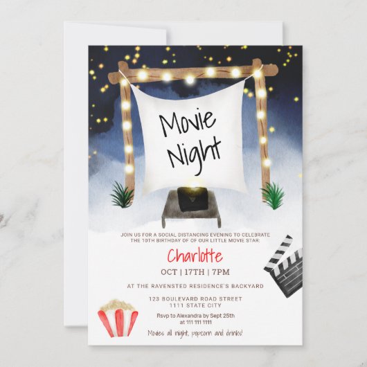 Jongekinderen in de buitenschoolse filmavond kaart (Voorkant)