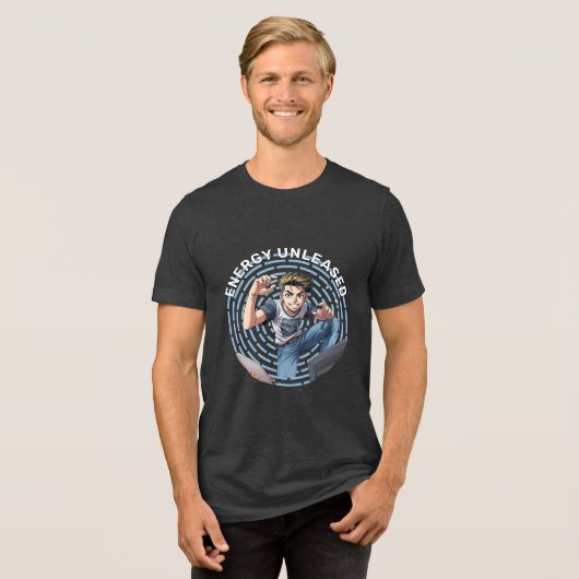 jongeman Tri-Blend shirt (Voorkant volledig)