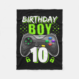 Jongen 10 Videospel Controller Gamer 10e verjaarda Fleece Deken