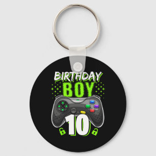 Jongen 10 Videospel Controller Gamer 10e verjaarda Sleutelhanger