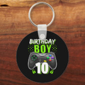 Jongen 10 Videospel Controller Gamer 10e verjaarda Sleutelhanger (Voorkant)