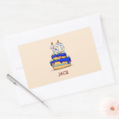 Jongen 10e verjaardag, 10 op de zoete blauwe Cake Rechthoekige Sticker (Envelop)