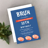 Jongen 10e verjaardag uitnodiging, moderne slang b kaart