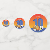 Jongen 10th Birthday Sports Balls Confetti (Voorkanten)