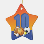 Jongen 10th Birthday Sports Balls Keramisch Ornament (Links)