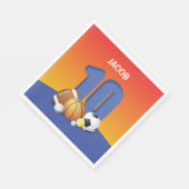 Jongen 10th Birthday Sports Balls Servet (Hoek)