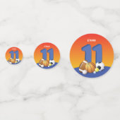 Jongen 11th Birthday Sports Balls Confetti (Voorkanten)