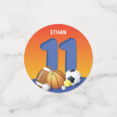 Jongen 11th Birthday Sports Balls Confetti (Kleine voorkant)
