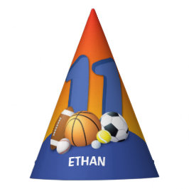 Jongen 11th Birthday Sports Balls Feesthoedjes