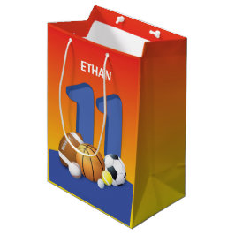 Jongen 11th Birthday Sports Balls Medium Cadeauzakje