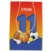 Jongen 11th Birthday Sports Balls Medium Cadeauzakje (Achterkant)