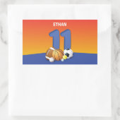 Jongen 11th Birthday Sports Balls Rechthoekige Sticker (Tas)