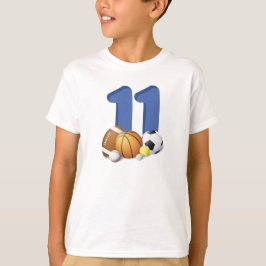 Jongen 11th Birthday Sports Balls T-shirt