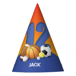 Jongen 12e verjaardag Sportbannen Feesthoedjes