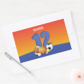 Jongen 12e verjaardag Sportbannen Rechthoekige Sticker (Envelop)