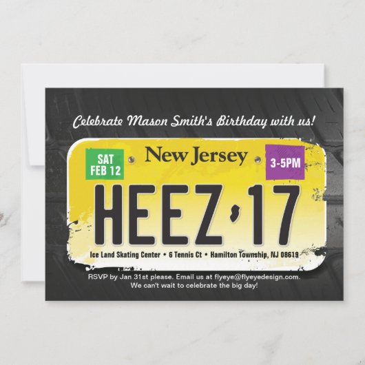 Jongen 17e verjaardag New Jersey Kaart (Voorkant)