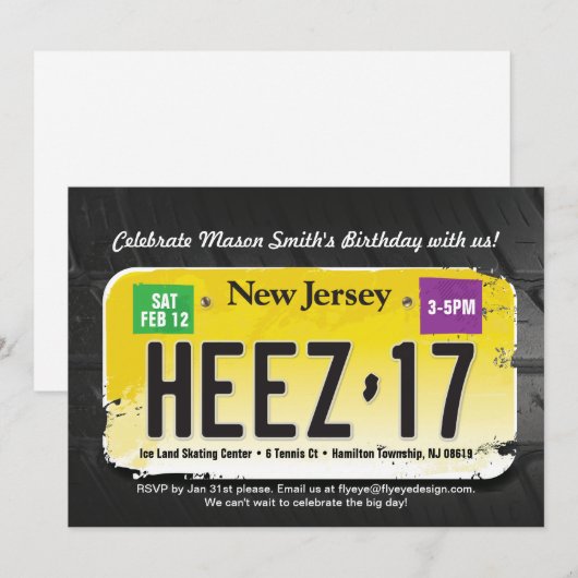 Jongen 17e verjaardag New Jersey Kaart (Voorkant / Achterkant)